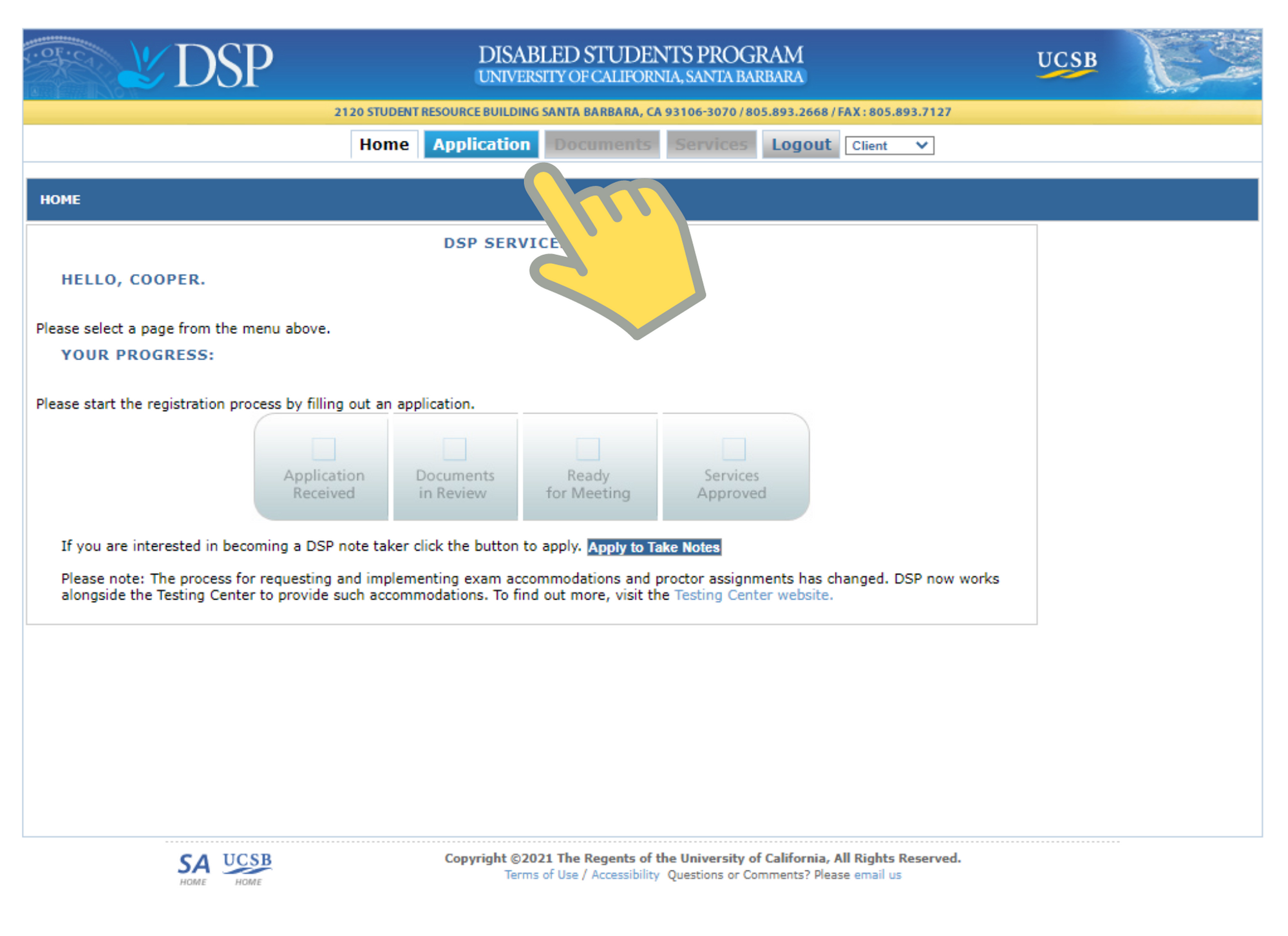 student-view-of-the-dsp-services-portal-disabled-students-program